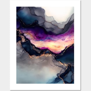 Unreal Sunset - Abstract Alcohol Ink Resin Art Posters and Art